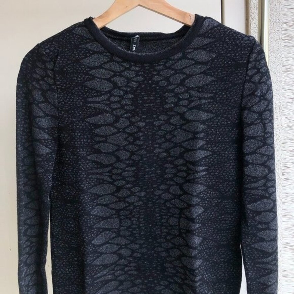 Zara Knitwear Black & Grey Top Size M - Picture 7 of 11